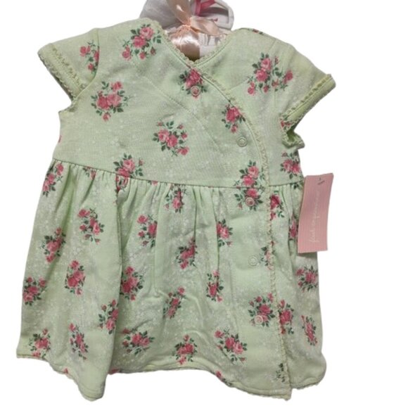 First Impressions 100% Cotton 3 Piece 0-3 Month Dress, Bottoms, and Hat NWT - Picture 4 of 8